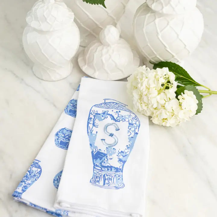 Ginger Jar Initial Kitchen Towel Sets "H"