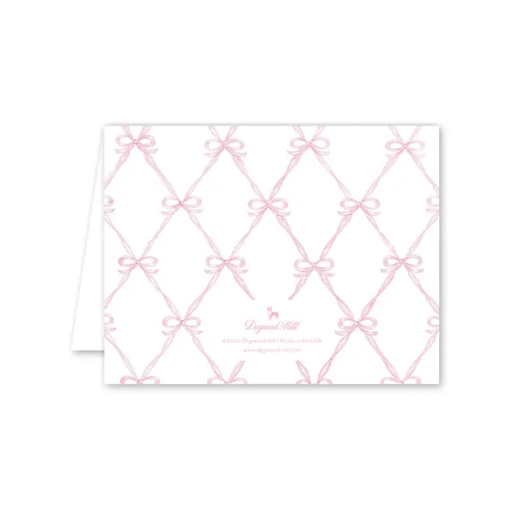 Rattle and Bow Pink Baby Shower Card