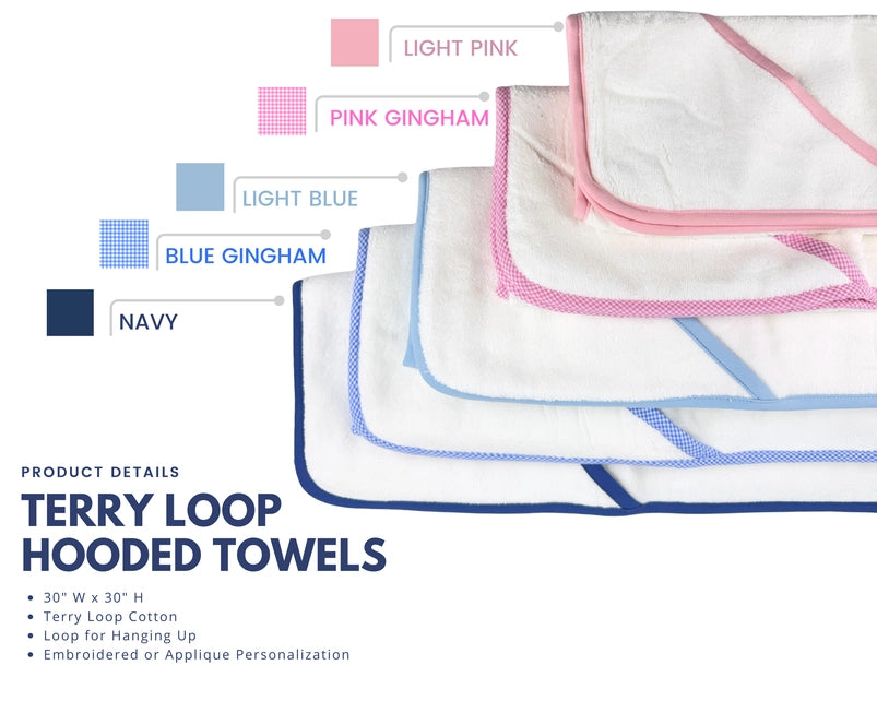 Plush Terry Hooded Terry Bath Towel - Light Pink