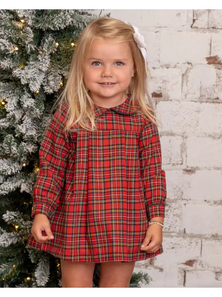 Ava Red Tartan Bloomer Set