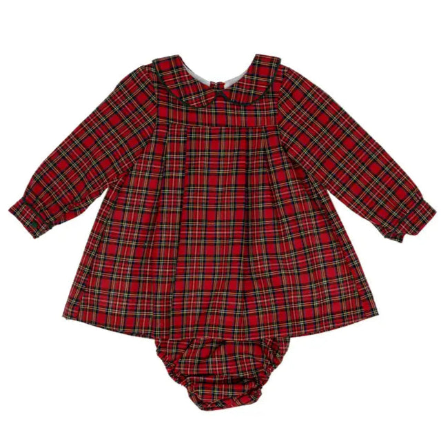 Ava Red Tartan Bloomer Set