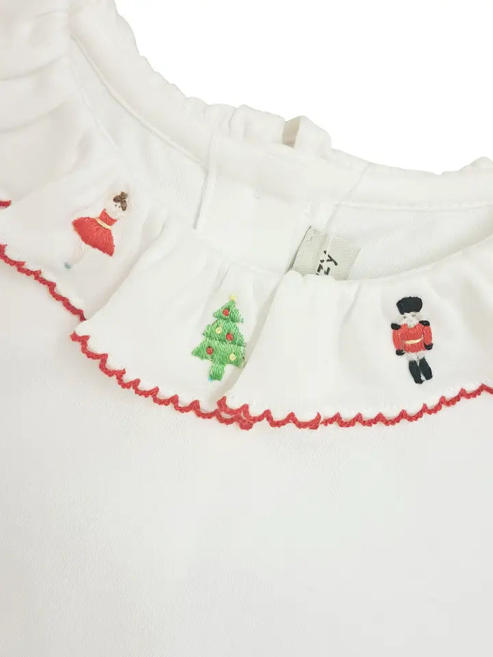 Christmas Nutcracker White Pima Cotton Girl Nutcracker Top