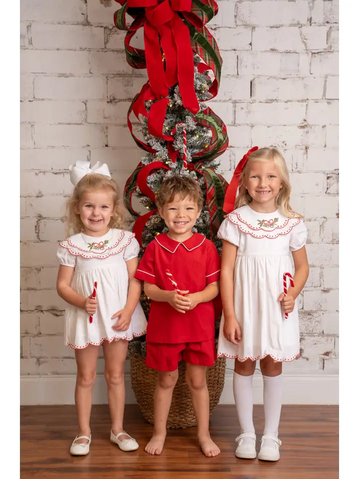 John Red Cord Short Set