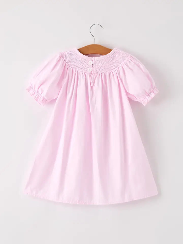 Fall Halloween Pink Spider Pumpkin Ghost machine Smock Embroidery Girl Dress