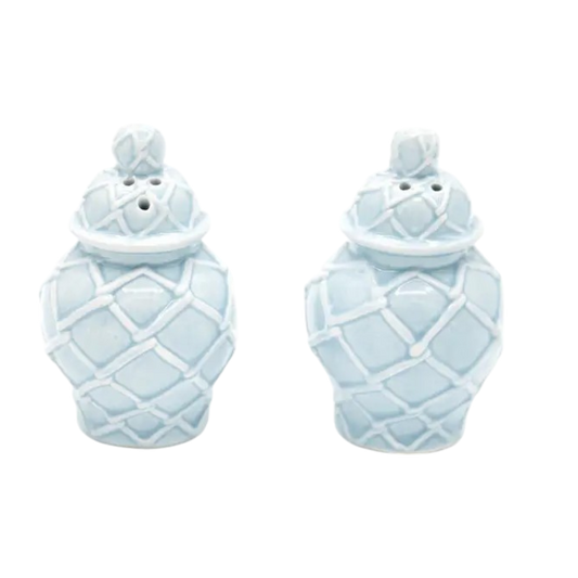 Light Blue Ginger Jar Salt & Pepper Shakers