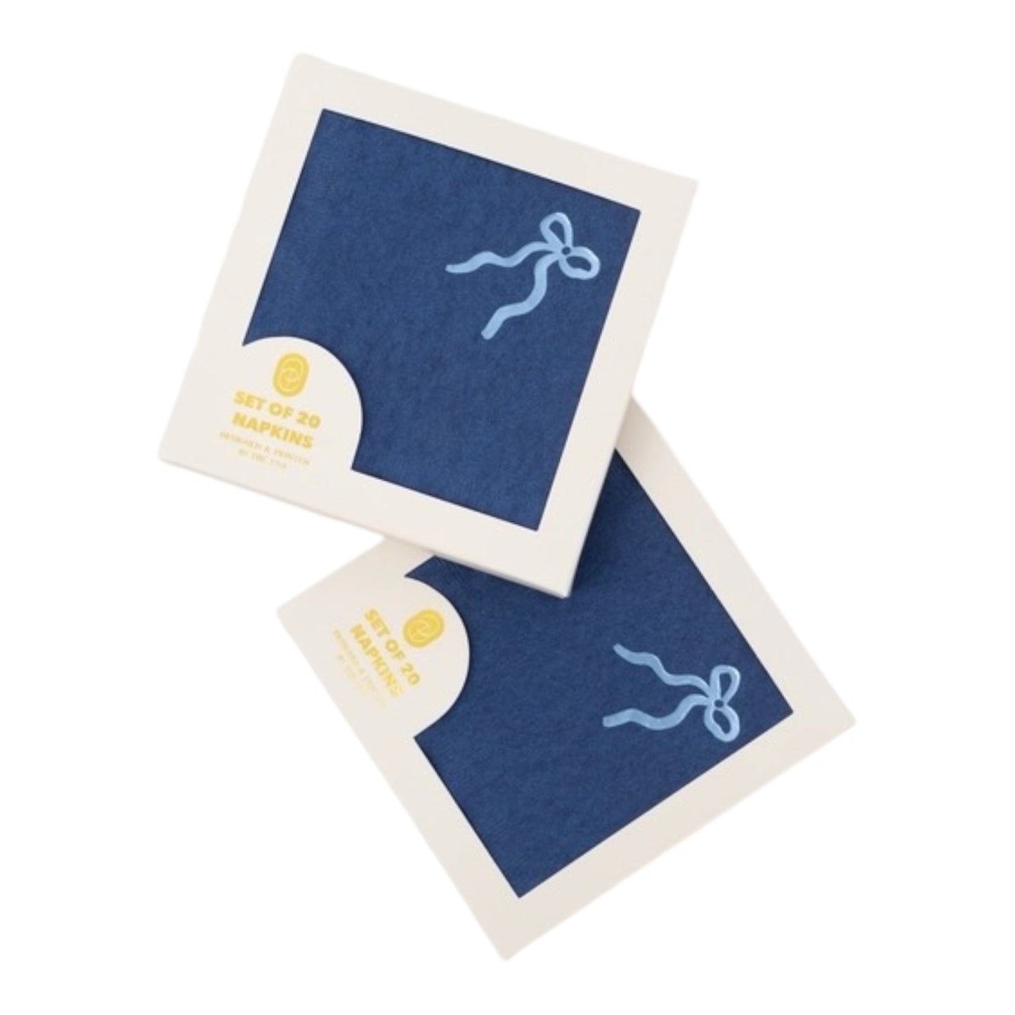 Coquette Navy Bow Cocktail Paper Beverage Napkin - Set of 20