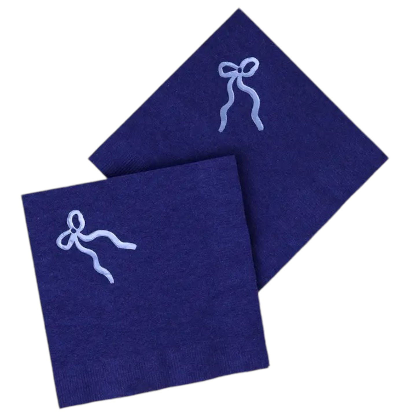 Coquette Navy Bow Cocktail Paper Beverage Napkin - Set of 20