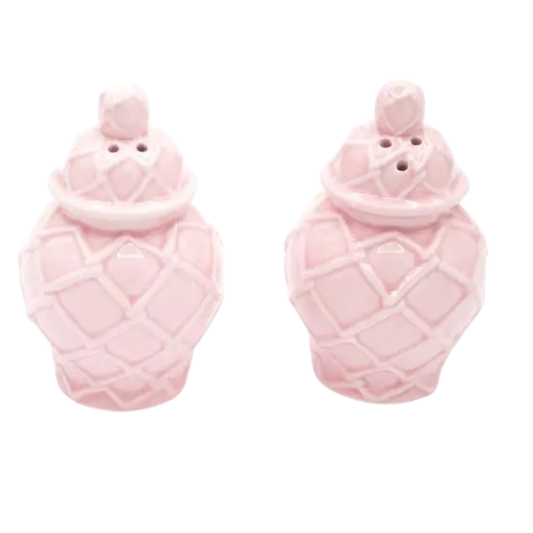 Pink Ginger Jar Salt & Pepper Shakers