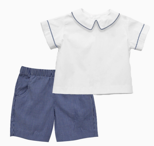Mini Check Boys Short and White Short Sleeve Shirt