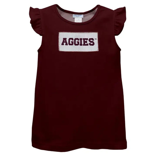 Texas Am Aggies Smocked Maroon Knit Angel Sleeve
