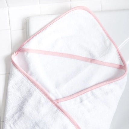 Plush Terry Hooded Terry Bath Towel - Light Pink