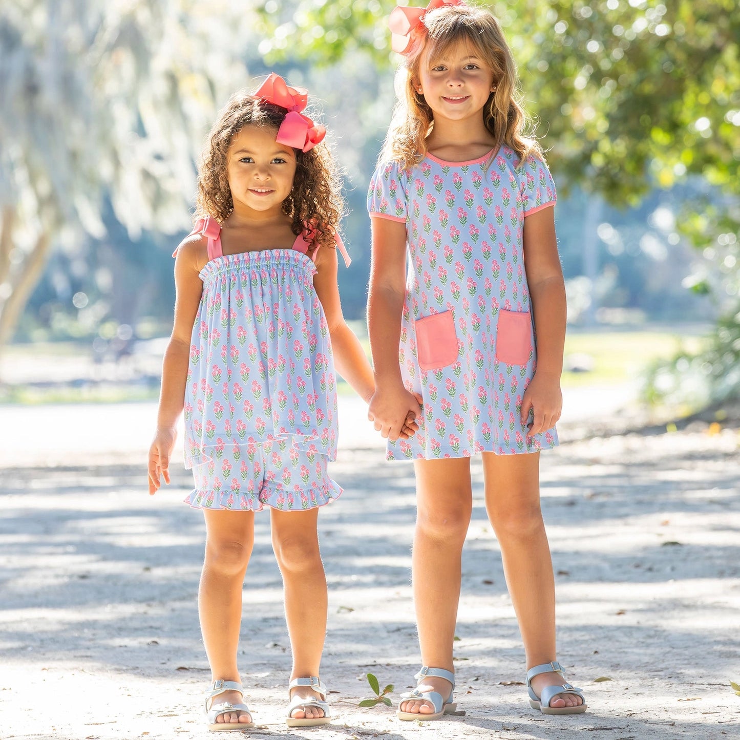 Smocked Coral Bouquet Short Set