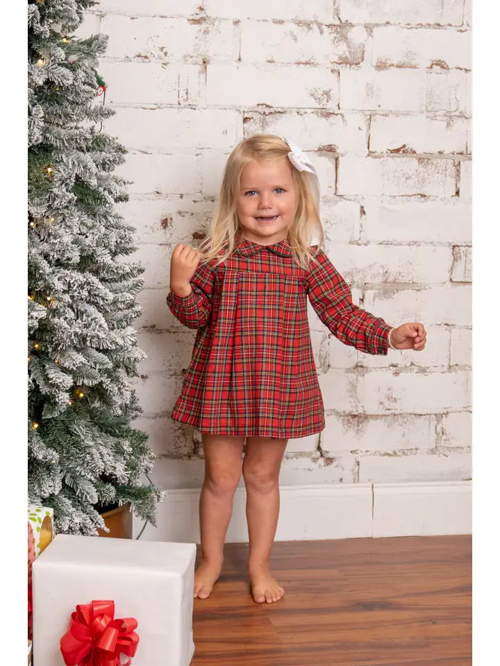 Ava Red Tartan Bloomer Set