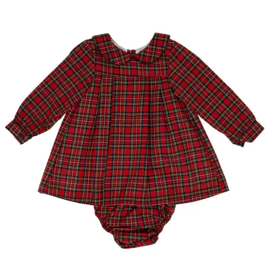Ava Red Tartan Bloomer Set