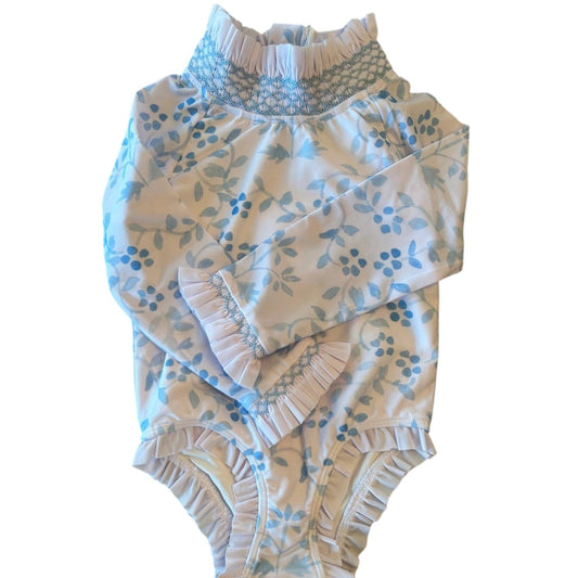 *Flawed* Chinoiserie Smocked One-Piece Bathing Suit